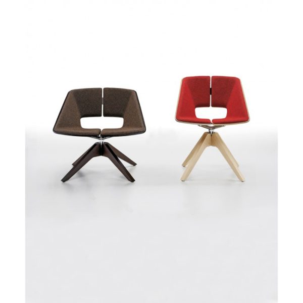 GEPOLSTERED SESSEL HUG MAXI SWIEVEL WOODEN BASE