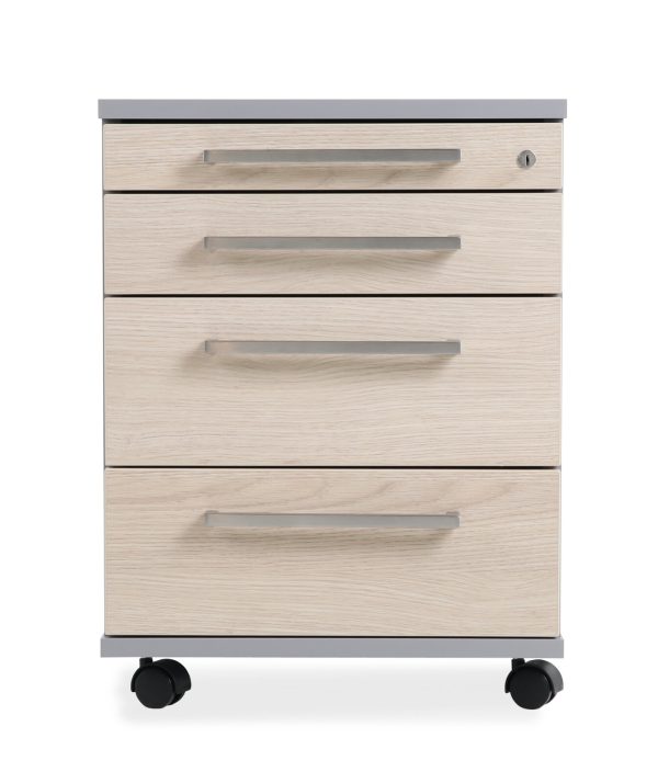 BÜROSCHUBLADENCONTAINER IN GRAUER EICHE DEKOR