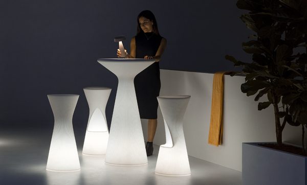 Illuminated bar stool FADE