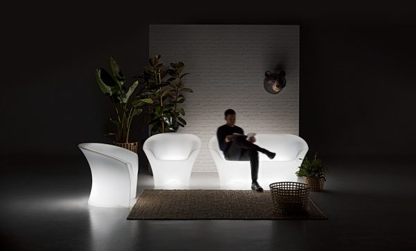 Illuminated plastic armchair OHLA