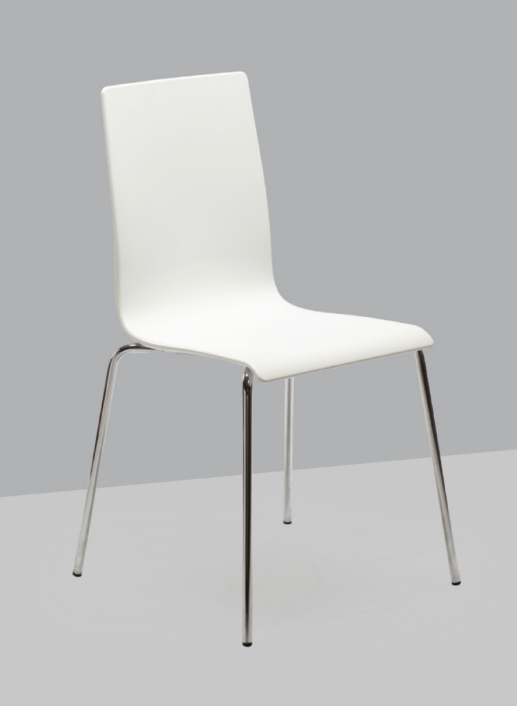 Židle s plastovým sedákem a kovovou chromovanou kostrou